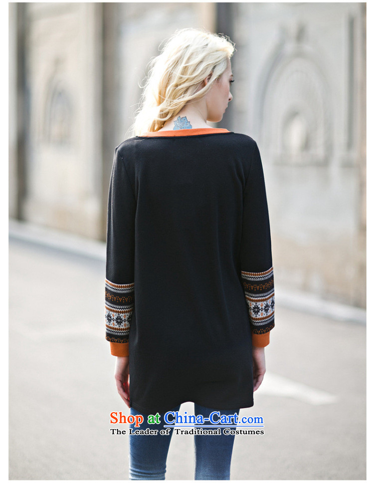 Morning to 2015 autumn and winter new larger female Western Wind stitching sweater thick mm letter stamp neck long stylish black sweater L recommendations Glossy 111-125 catty picture, prices, brand platters! The elections are supplied in the national character of distribution, so action, buy now enjoy more preferential! As soon as possible.