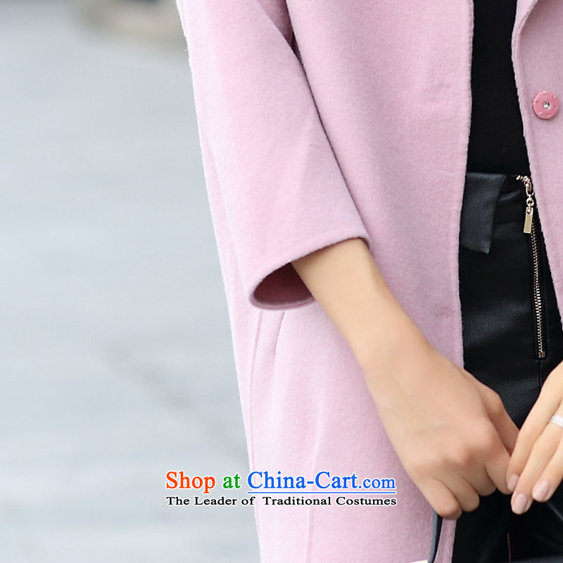 Lan card 2015 slavery dream new two-sided cashmere overcoat, long double-side coats western-wool? jacket cocoon Girl s dream of slaves pink card (lanmengnuka) , , , shopping on the Internet