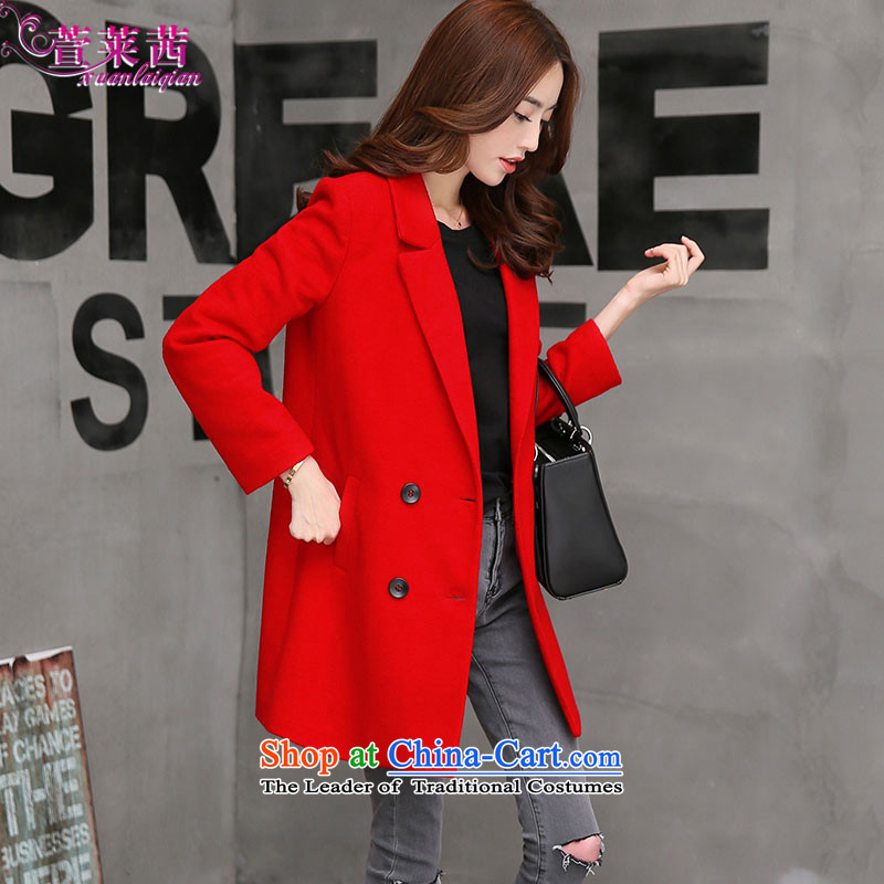 Xuan, Mrs Ure 2015 autumn and winter new double-hair? coats that long loose wild long-sleeved jacket red female M Lai Xuan xuanlaiqian Lucy () , , , shopping on the Internet