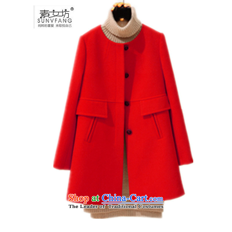 Motome square thick sister large wild COAT?2015 autumn and winter to increase women's code in MM thick long thin hair? jacket graphics 071 Red?4XL?recommended weight around 170-190 microseconds catty