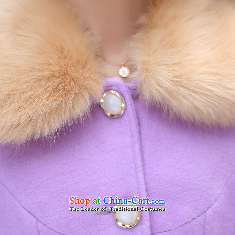  Single Row clip hair aimoonsa jacket female thickened? 2015 winter clothing new Korean version of large numbers of women who are in long hair? coats Xxl,aimoonsa,,, gross collar Purple Shopping on the Internet