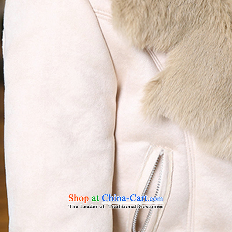Xu Chong-thick 2015 Ms. new boutique Fall/Winter Collections OL temperament and stylish new luxury products really rabbit hair quality Gross Sau San overcoats? apricot XXL,-wook Chong shopping on the Internet has been pressed.