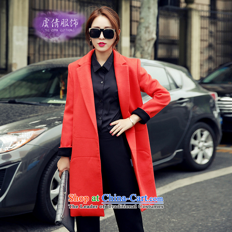 Yu Chien YQ 2015 autumn and winter new products Sau San video thin a wool coat jacket Y338 red dress (Chien Yu Yunyao XL, YU QIAN) , , , shopping on the Internet