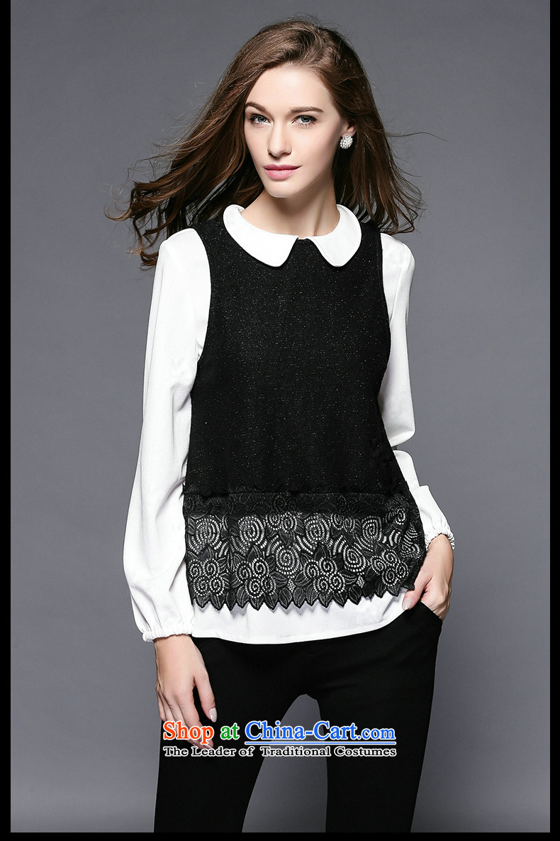 The maximum number of Europe and Connie Women 2015 Fall/Winter Collections new fat mm temperament dolls collar lace stitching two kits long-sleeved shirt female clothes y3478 picture color pictures, prices, XL brand platters! The elections are supplied in the national character of distribution, so action, buy now enjoy more preferential! As soon as possible.