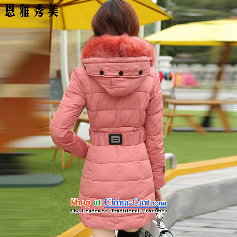 Eun-Ya Xiu 2015 autumn and winter new women's temperament thick MM to xl ãþòâ long thick coat in the cap down 958#  5XL, Black Isle Ya Xiu Mei , , , shopping on the Internet