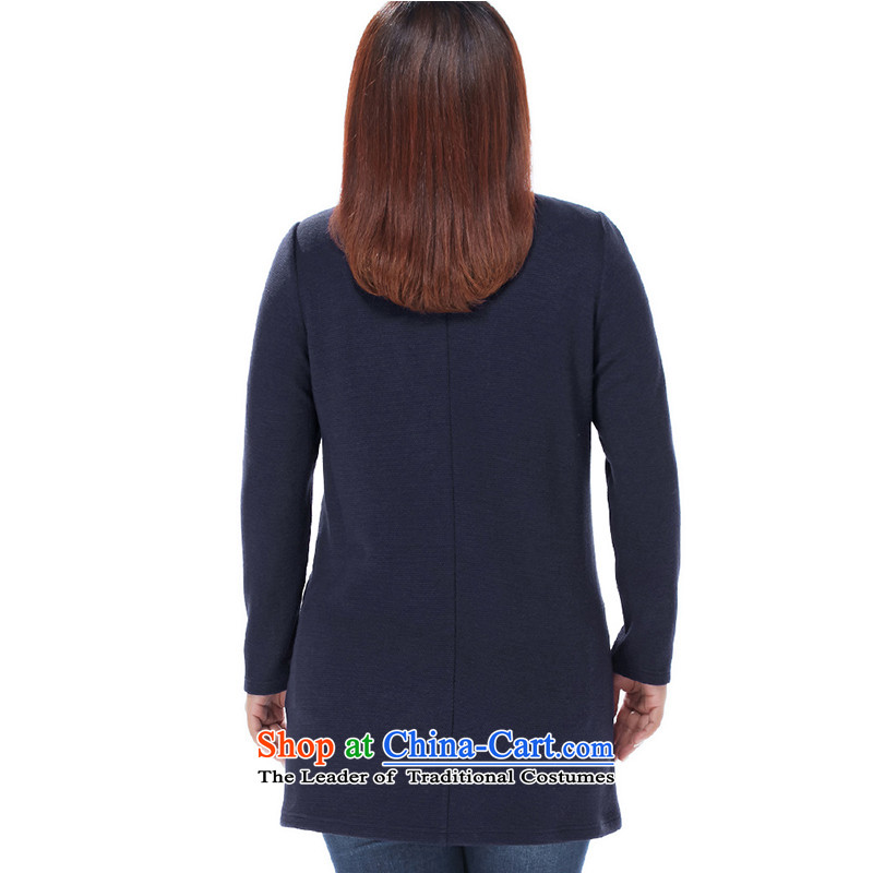 Msshe xl women 2015 new winter clothing embroidered dress shirt MM thick clothes blue 5XL, 九龍內地段11118號 Susan Carroll, the poetry Yee (MSSHE),,, shopping on the Internet
