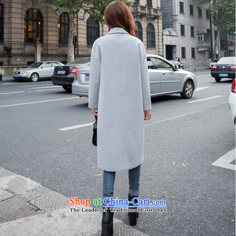 In accordance with the 2015 days Ji-mi autumn and winter coats relaxd the western? unit in long Korean cocoon-thick wool coat 835 female gray? , L, day (tianzhimeiyi Ji-mi) , , , shopping on the Internet