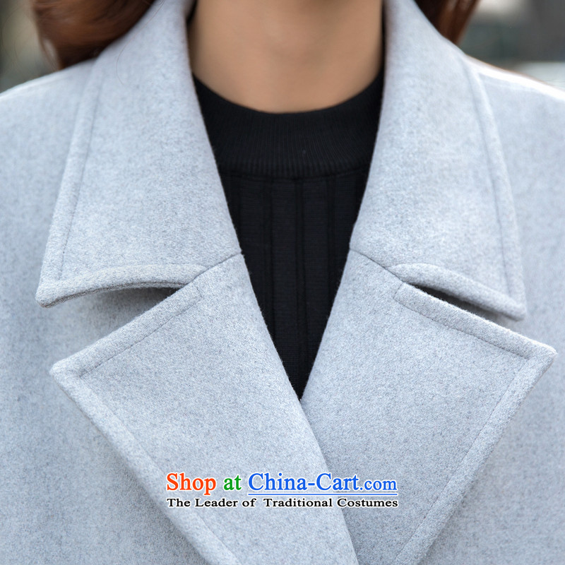In accordance with the 2015 days Ji-mi autumn and winter coats relaxd the western? unit in long Korean cocoon-thick wool coat 835 female gray? , L, day (tianzhimeiyi Ji-mi) , , , shopping on the Internet