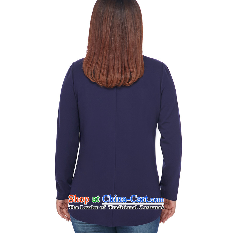 Msshe xl women 2015 new winter clothing round-neck collar stitching 11083 MM thick solid blue 3XL, Netherlands Susan Carroll, the poetry Yee (MSSHE),,, shopping on the Internet