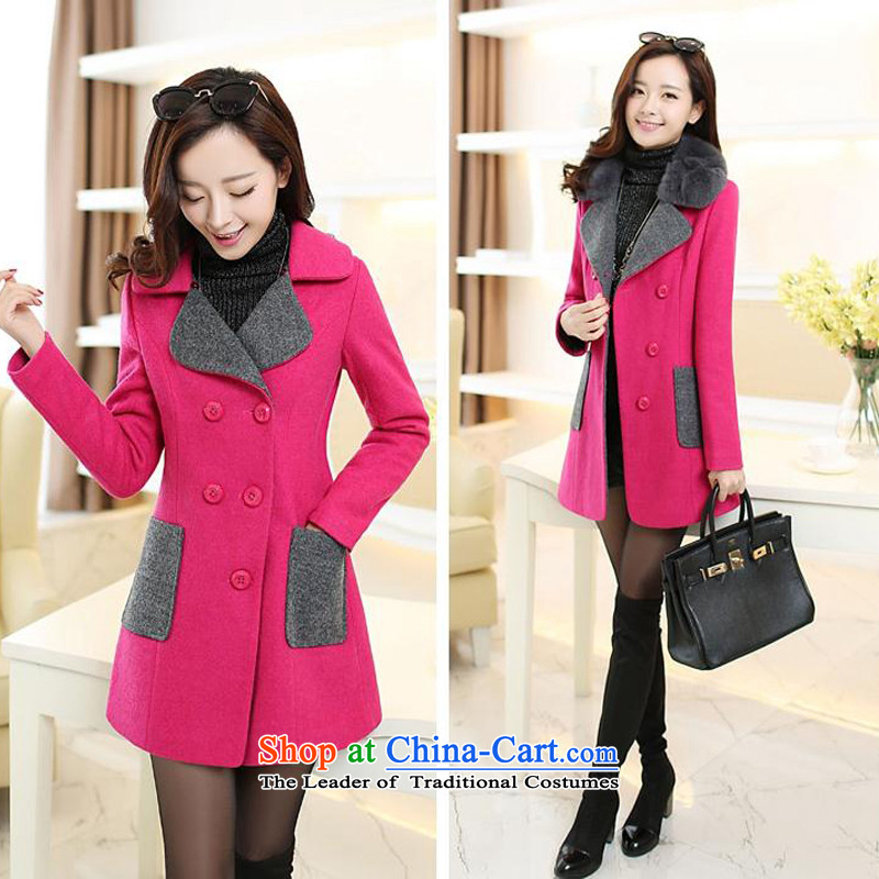 Yuk-yu Heung gross? Women's blouses coats of autumn and winter 2015 Women's new a windbreaker. Long Korean lapel loose video thin large double-jacket in red XL, Yuk-yu-hyang (YURUXIANG) , , , shopping on the Internet