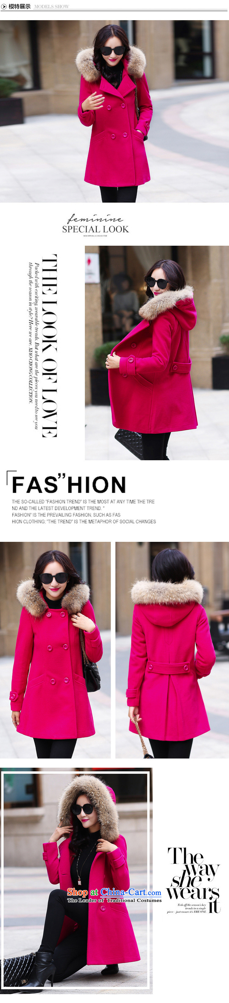 According to the new 2015 Shum mu for women Korean version of large numbers of ladies in gross? jacket long hair collar cap Sau San a wool coat 530# rose red XL Photo, prices, brand platters! The elections are supplied in the national character of distribution, so action, buy now enjoy more preferential! As soon as possible.