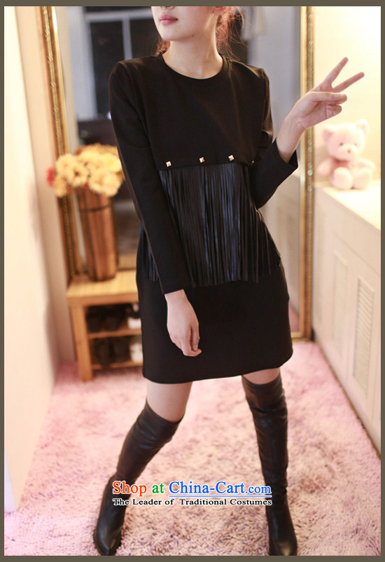 Billion gymnastics 2015 autumn and winter new larger female plus long-sleeved loose large-thick wool code rivets edging thick MM dresses N1623 V rivets XXL picture, prices, brand platters! The elections are supplied in the national character of distribution, so action, buy now enjoy more preferential! As soon as possible.
