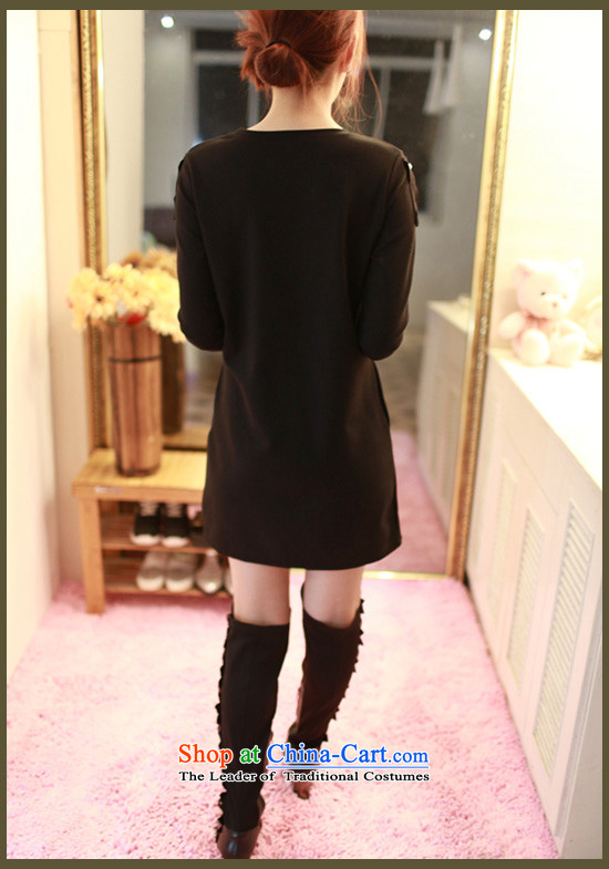 Billion gymnastics 2015 autumn and winter new larger female plus long-sleeved loose large-thick wool code rivets edging thick MM dresses N1623 V rivets XXL picture, prices, brand platters! The elections are supplied in the national character of distribution, so action, buy now enjoy more preferential! As soon as possible.