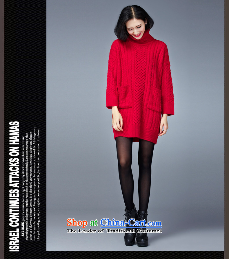 O Ya-ting to increase women's code 2015 autumn and winter new thick mm thin forming the graphics knitwear Korean loose solid color high-Neck Sweater 7639 Blue large editions are Code recommends that you 120-200 catty picture, prices, brand platters! The elections are supplied in the national character of distribution, so action, buy now enjoy more preferential! As soon as possible.