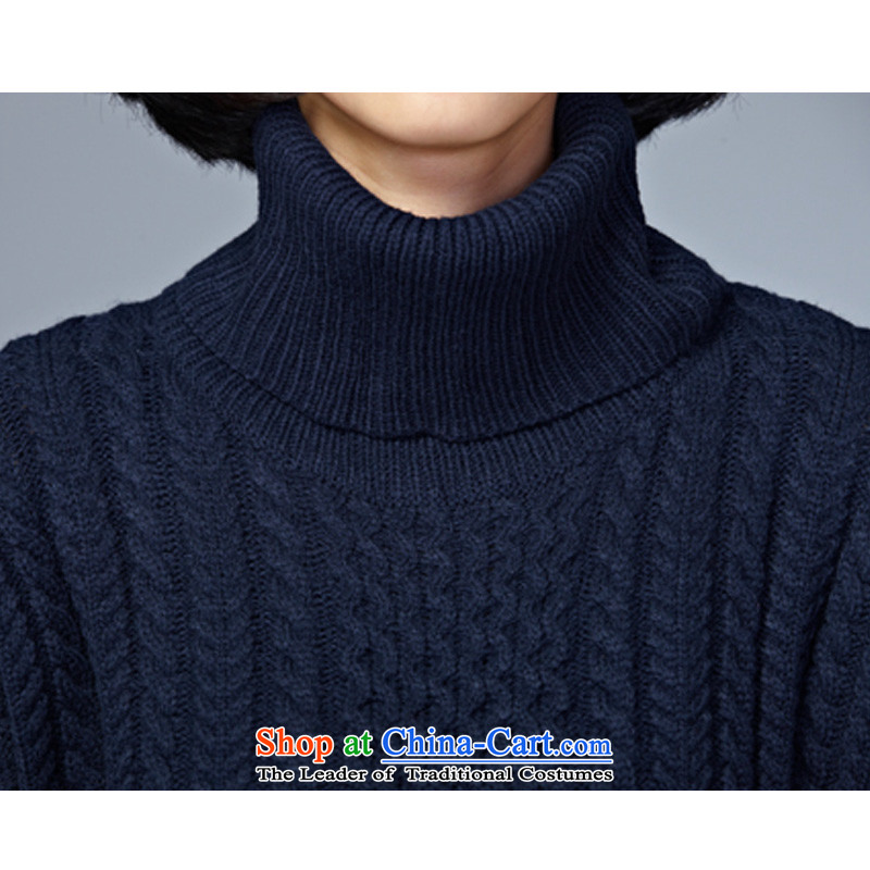 O Ya-ting to increase women's code 2015 autumn and winter new thick mm thin forming the graphics knitwear Korean loose solid color high-Neck Sweater 7639 Blue large editions are Code recommends that you, O Jacob 120-200-ting (aoyating) , , , shopping on the Internet