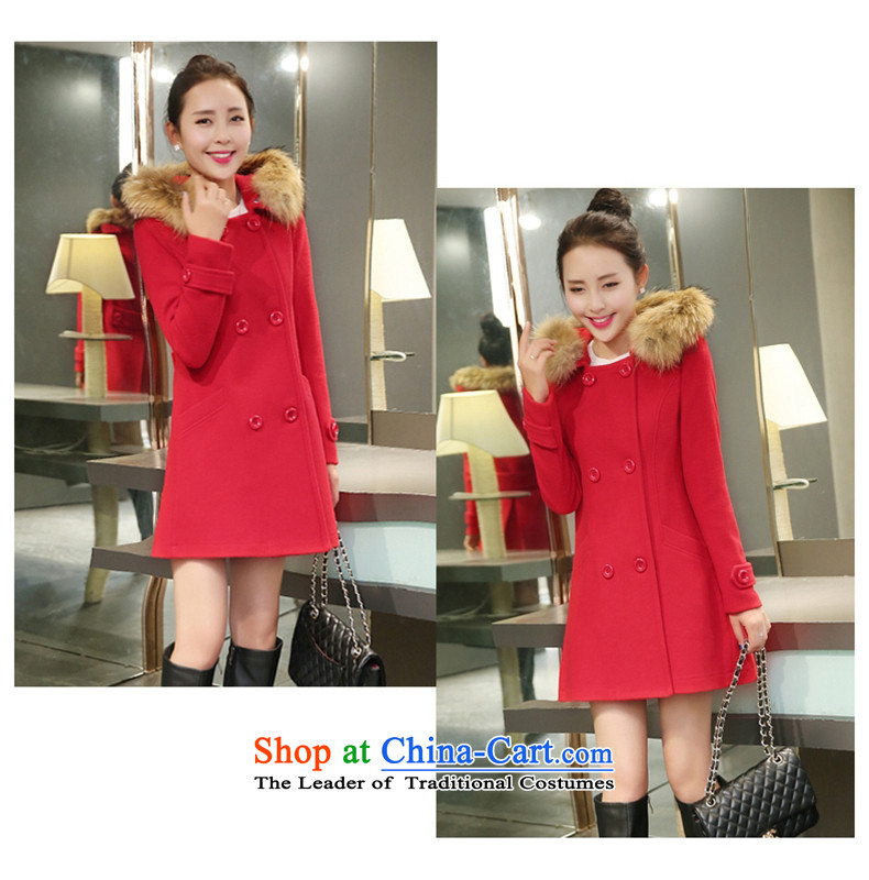 The Multimedia Room winter skirt the new Korean version of large numbers of ladies in gross? jacket long hair collar cap Sau San a wool coat 6,625 red S picture, prices, brand platters! The elections are supplied in the national character of distribution, so action, buy now enjoy more preferential! As soon as possible.