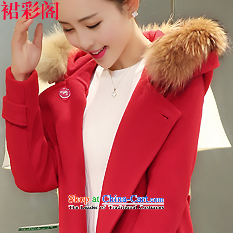 The Multimedia Room winter skirt the new Korean version of large numbers of ladies in gross? jacket long hair collar cap Sau San a wool coat 6,625 red color Pavilion , , , S, skirts shopping on the Internet