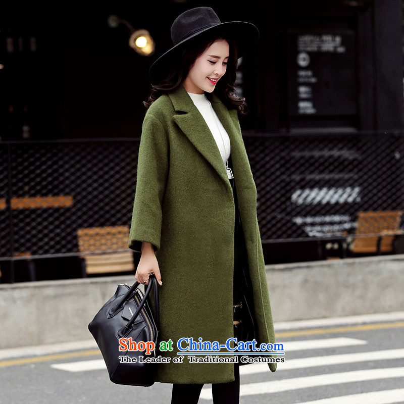 Sin has 2015 winter clothing new Korean citizenry video thin stylish medium to long term, Solid Color Gross Orange Female coats? thick warm   S sin has shopping on the Internet has been pressed.