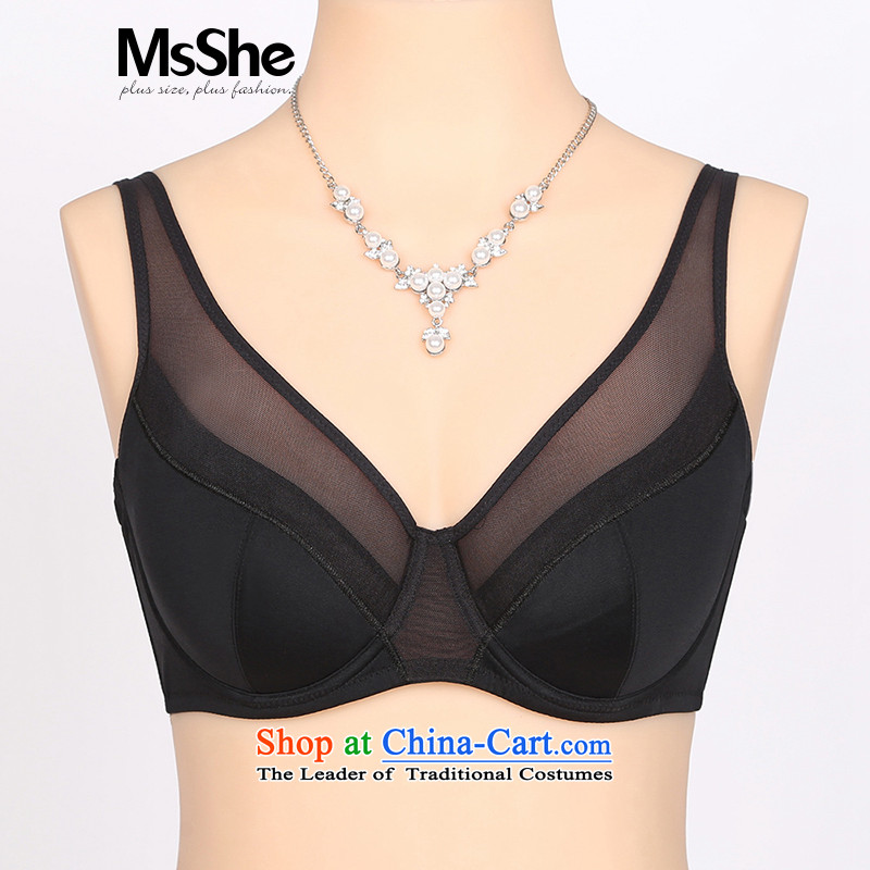 Large msshe women 2015 new thin full cup double-Underwear bra 10741 Black 100C