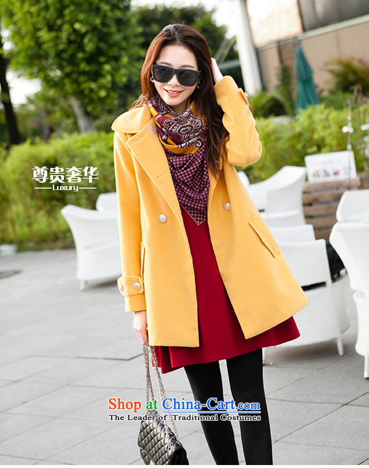 Morning to 2015 autumn and winter large new women's double-Twine Bow Knot coats gross? pure color is simple and stylish cashmere overcoats 3XL turmeric yellow jacket recommendations 155-165 catty picture, prices, brand platters! The elections are supplied in the national character of distribution, so action, buy now enjoy more preferential! As soon as possible.