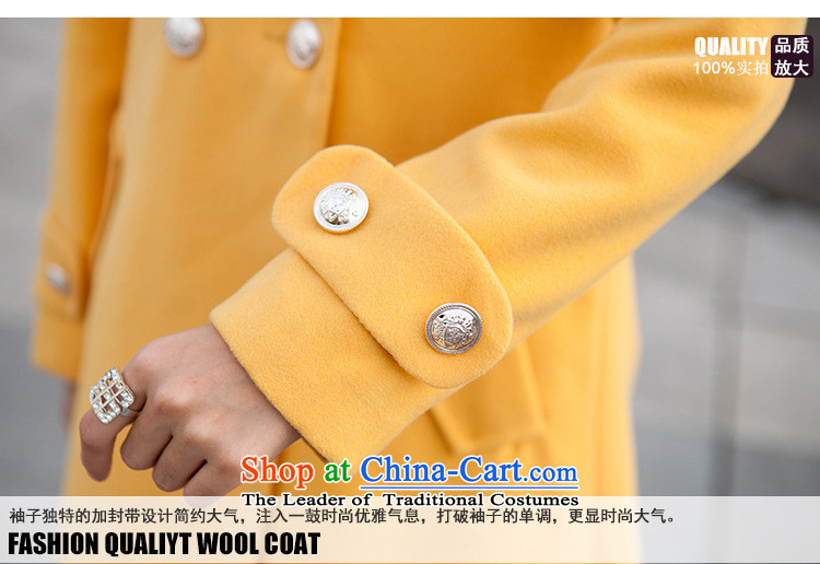 Morning to 2015 autumn and winter large new women's double-Twine Bow Knot coats gross? pure color is simple and stylish cashmere overcoats 3XL turmeric yellow jacket recommendations 155-165 catty picture, prices, brand platters! The elections are supplied in the national character of distribution, so action, buy now enjoy more preferential! As soon as possible.