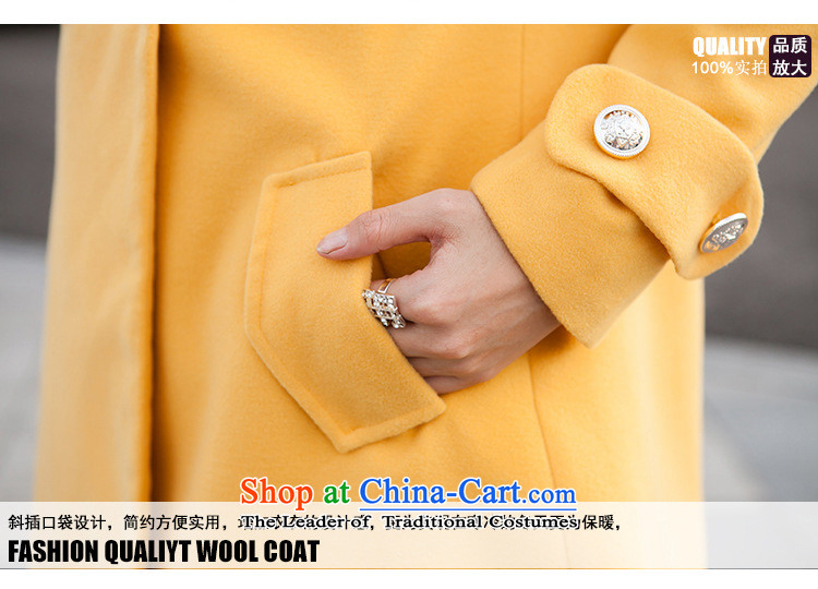 Morning to 2015 autumn and winter large new women's double-Twine Bow Knot coats gross? pure color is simple and stylish cashmere overcoats 3XL turmeric yellow jacket recommendations 155-165 catty picture, prices, brand platters! The elections are supplied in the national character of distribution, so action, buy now enjoy more preferential! As soon as possible.