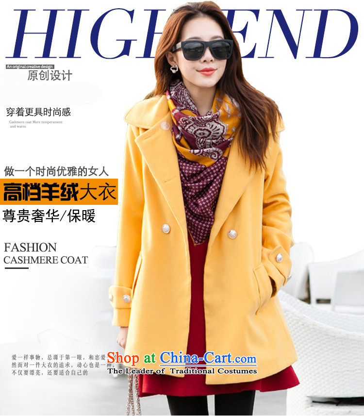 Morning to 2015 autumn and winter large new women's double-Twine Bow Knot coats gross? pure color is simple and stylish cashmere overcoats 3XL turmeric yellow jacket recommendations 155-165 catty picture, prices, brand platters! The elections are supplied in the national character of distribution, so action, buy now enjoy more preferential! As soon as possible.