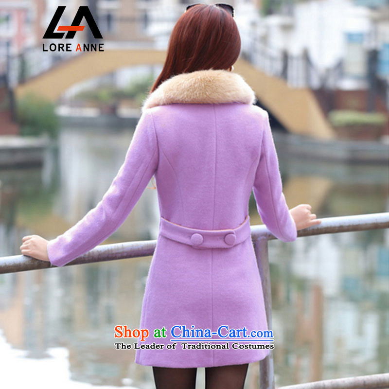 La4 of the   2015 Fall/Winter Collections in the new Korean long hair? overcoat  9978 Red L,LOREANNE,,, shopping on the Internet