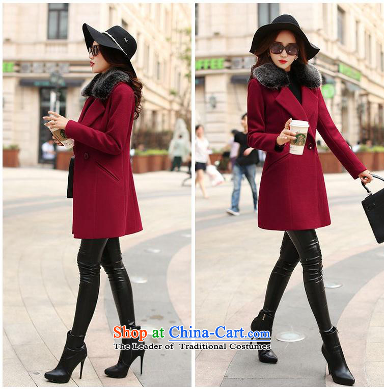 Yuk-yu Heung 2015 autumn and winter new gross girls jacket? long winter clothing Korean women's large and stylish lounge gross washable wool a wool coat wine red XL Photo, prices, brand platters! The elections are supplied in the national character of distribution, so action, buy now enjoy more preferential! As soon as possible.