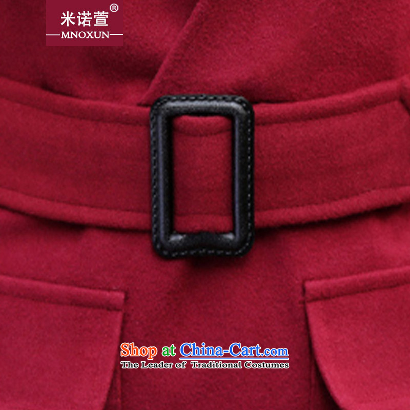 Mineau Xuan by 2015 autumn and winter new Korean fashion Sau San two kits gross? dresses K755 # wine red M M Kono Xuan (MNOXUN) , , , shopping on the Internet