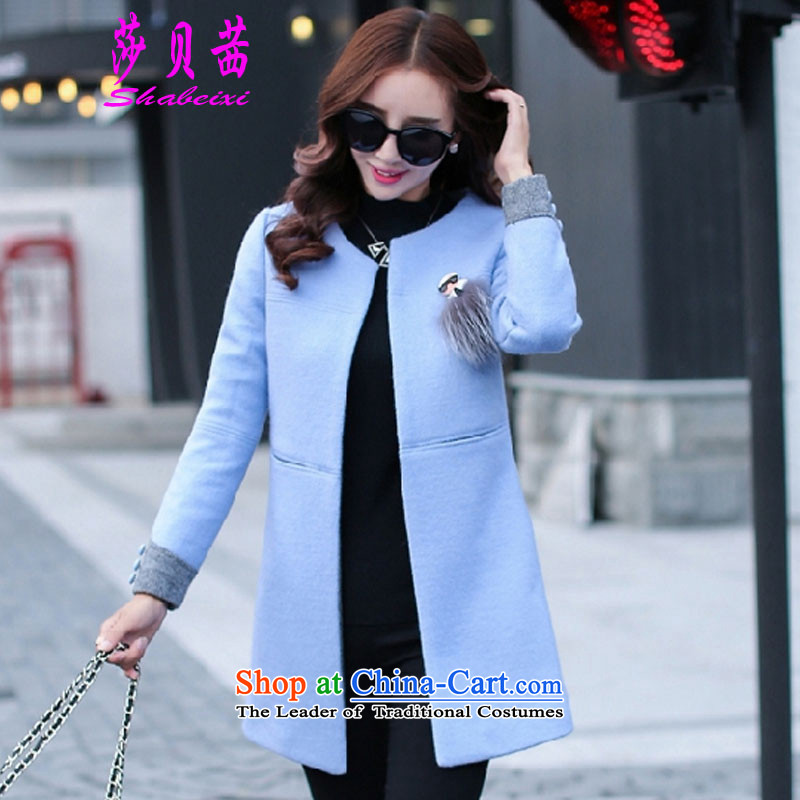 Elizabeth Bessie 2015. long coats of solid color)? round-neck collar at the time a wool coat for winter new)? topper with Chest Flower and Ho Kim S, Elizabeth Bessie shabeixi () , , , shopping on the Internet