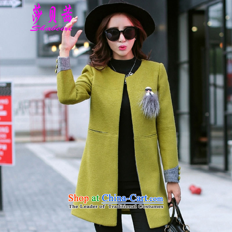 Elizabeth Bessie 2015. long coats of solid color)? round-neck collar at the time a wool coat for winter new)? topper with Chest Flower and Ho Kim S, Elizabeth Bessie shabeixi () , , , shopping on the Internet