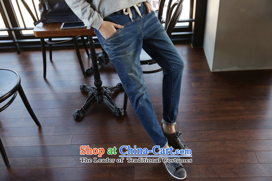 Card Code women's King Yin-fat mm castor trousers video thin Harun trousers Pant to increase the burden of elasticated waist 