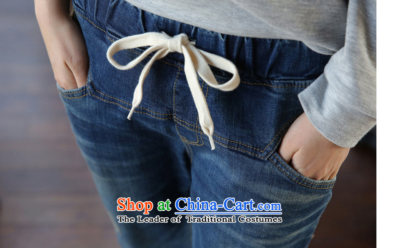 Card Code women's King Yin-fat mm castor trousers video thin Harun trousers Pant to increase the burden of elasticated waist 