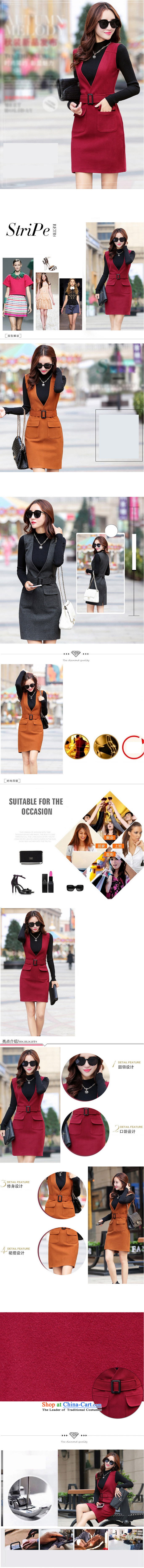 Mineau Xuan by 2015 autumn and winter new Korean fashion Sau San two kits gross? dresses K755 ORANGE XL Photo, prices, brand platters! The elections are supplied in the national character of distribution, so action, buy now enjoy more preferential! As soon as possible.