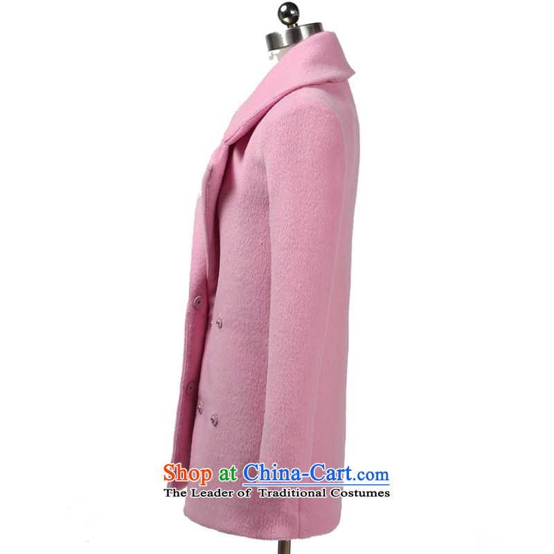 Ahn Hee's 2015 autumn and winter new Korean version of a cocoon-Sau San pink coat female pink gross? M Ahn Hee (anjier) , , , shopping on the Internet