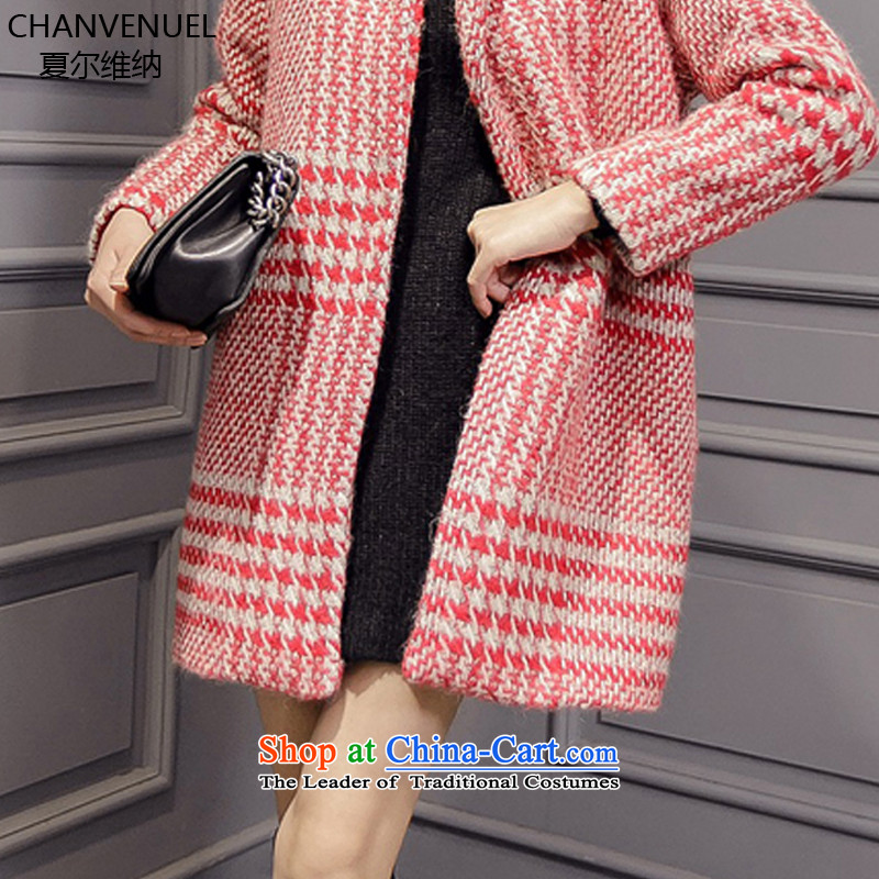(d) Gross Sharma, Ms. jacket? 2015 winter clothing new Korean female loose video thin a wool coat in long-thick wool can cocoon jacket Ruby Red M Sharma (CHANVENUEL) , , , shopping on the Internet