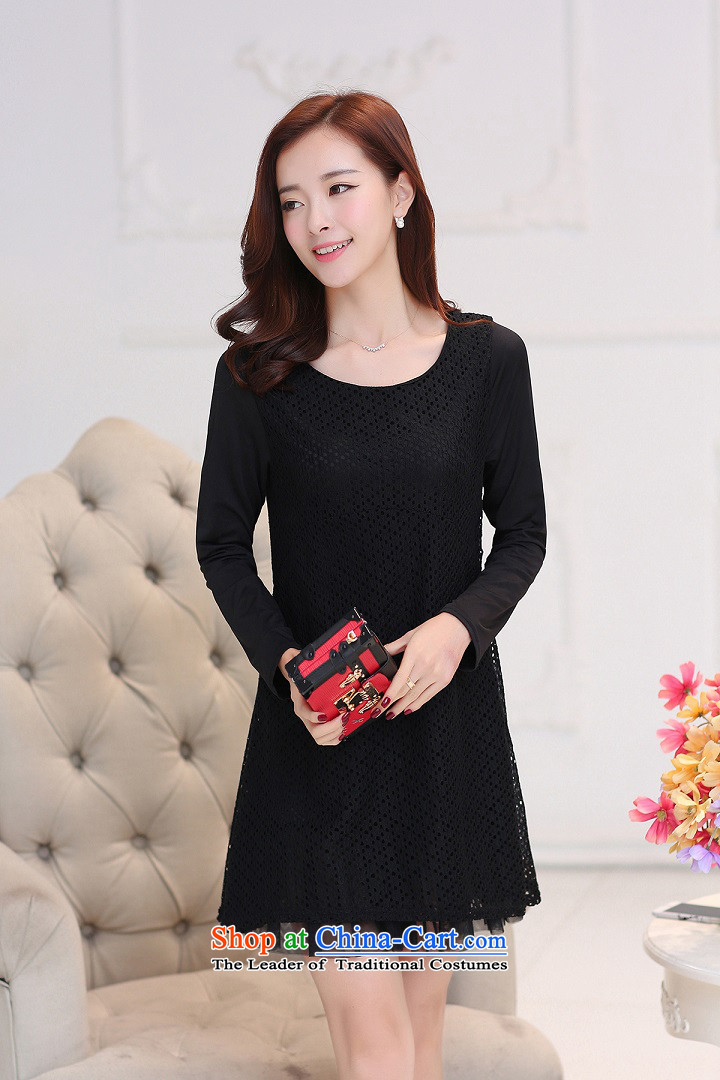 Rewards of the sphenoid 2015 autumn and winter new larger female thick MM loose to lace dresses 6182 female black 2XL Photo, prices, brand platters! The elections are supplied in the national character of distribution, so action, buy now enjoy more preferential! As soon as possible.
