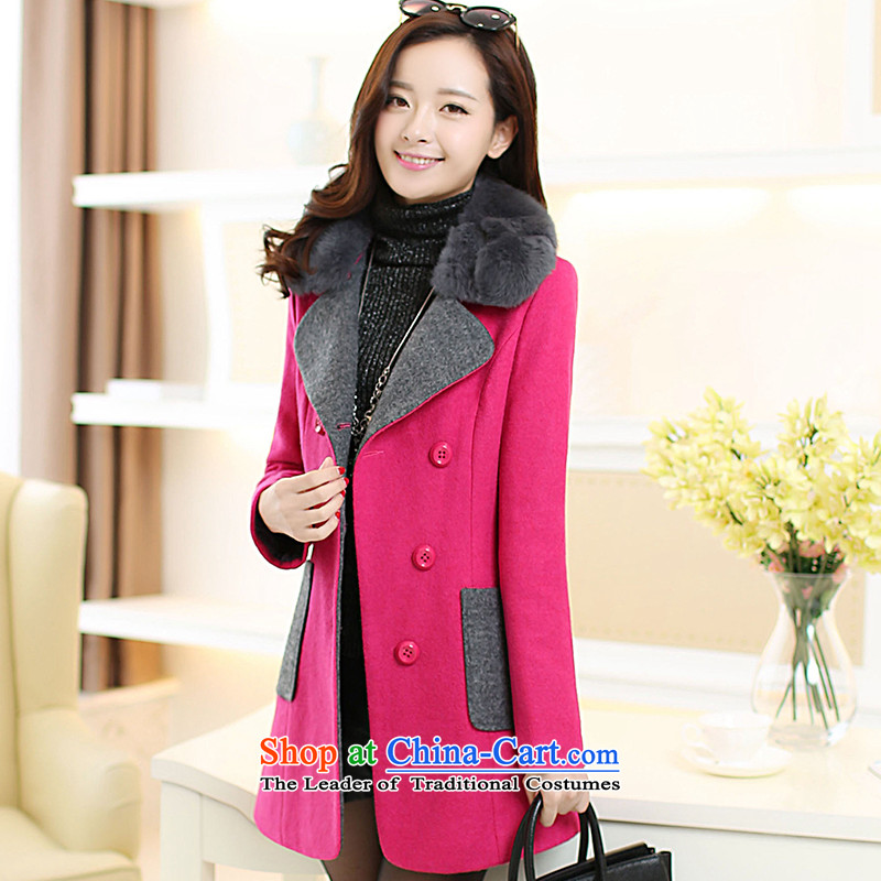 8Pak 2015 Fall/Winter Collections in the President of the Korean version of a wool coat Sau San larger female thick Cashmere wool coat and Kim? (Additional lint-free) Bo Shu XXXXL, shopping on the Internet has been pressed.