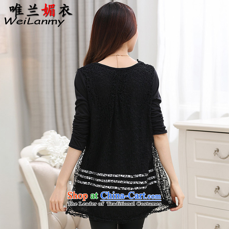 Cd-lan of Yi 2015 autumn and winter new to intensify in the skirt of engraving lace, forming the basis of understanding between the Netherlands (large one black) code of the medicines yi 4XL, CD (weilanmy) , , , shopping on the Internet