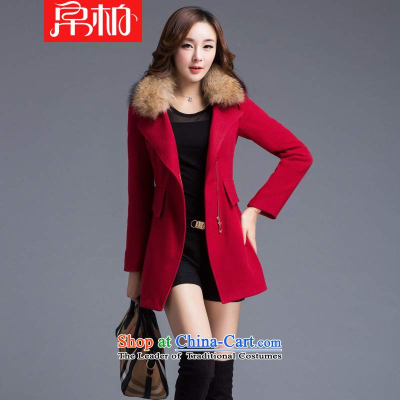 8po gross? The Wind Jacket Women 2015 Fall_Winter Collections in the large long loose coat video thin is Ms. sub-coats _red velvet_ L
