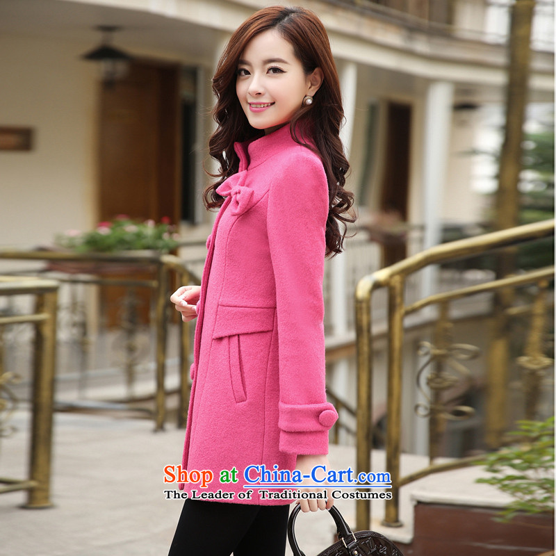 8Pak 2015 autumn and winter new Korean wool coat with cashmere?? The children who are in the women's long hair and color jacket? 9XL, Park shopping on the Internet has been pressed.
