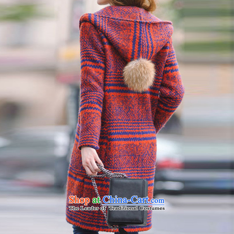 Only this autumn and winter clothing, 2015 on new women's medium to long term, latticed wool a wool coat Korean leisure is a gross female red jacket? XL, only this, Yi , , , shopping on the Internet