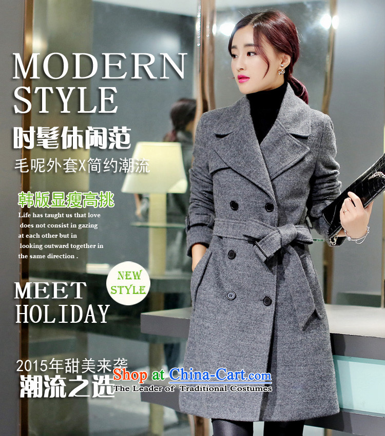 Indemnity riels 2015 autumn and winter new gross girls jacket? Long Korean Sau San? coats, double-light gray overcoat so gross L picture, prices, brand platters! The elections are supplied in the national character of distribution, so action, buy now enjoy more preferential! As soon as possible.