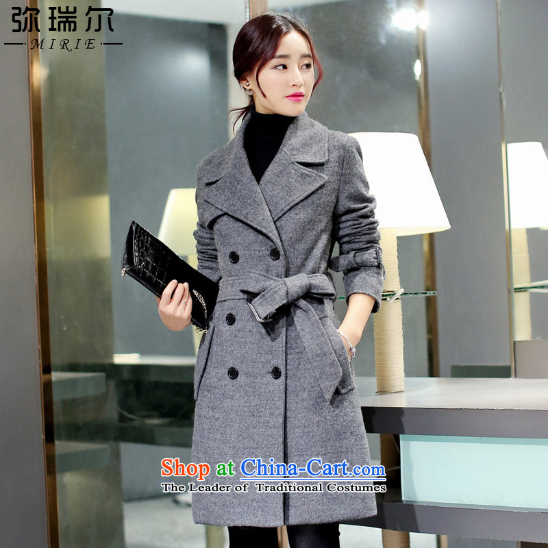 Indemnity riels?2015 autumn and winter new gross girls jacket? Long Korean Sau San? coats, double-light gray overcoat so gross?L