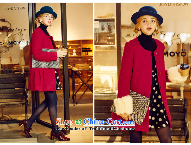 Lok-machi 2015 winter clothing new gross girls jacket? long wool a wool coat loose Korean autumn and winter clothes beige S/155 picture, prices, brand platters! The elections are supplied in the national character of distribution, so action, buy now enjoy more preferential! As soon as possible.
