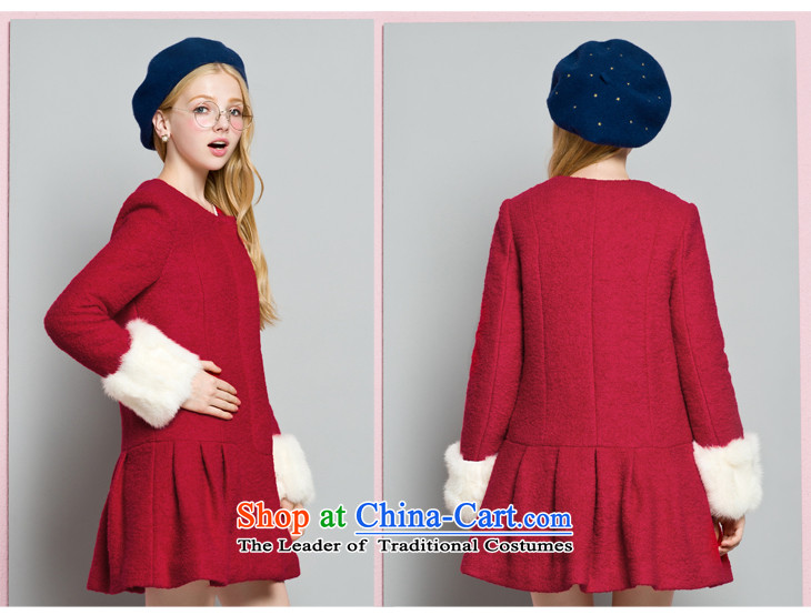 Lok-machi 2015 winter clothing new gross girls jacket? long wool a wool coat loose Korean autumn and winter clothes beige S/155 picture, prices, brand platters! The elections are supplied in the national character of distribution, so action, buy now enjoy more preferential! As soon as possible.