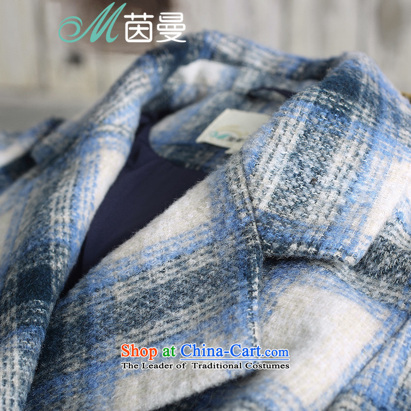 Athena Chu Cayman 2015 winter clothing new grid double-jacket coat female elections?- sky blue L, 8543220533 Athena Chu (INMAN, DIRECTOR) , , , shopping on the Internet