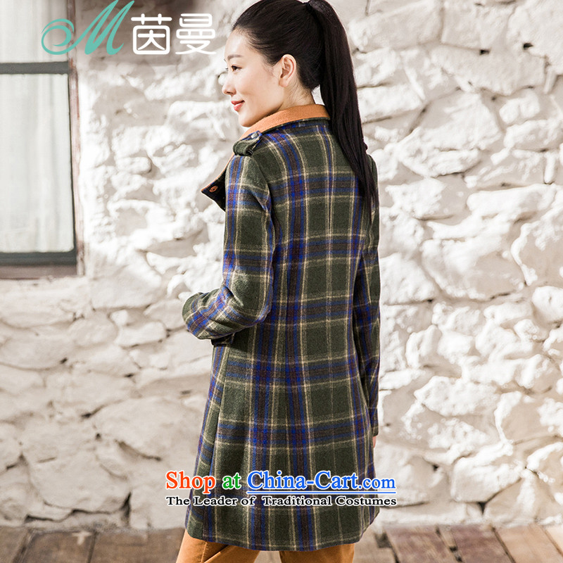 Athena Chu Cayman 2015 winter clothing new arts latticed long coats female elections)?- dark green M Yan 8543210421 (INMAN, DIRECTOR) , , , shopping on the Internet