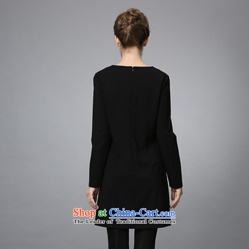 The former Yugoslavia Migdal cooked larger fall 2015 new products and stylish round-neck collar Sau San video thin dress 353101363 Black XL, Yugoslavia Mak , , , shopping on the Internet